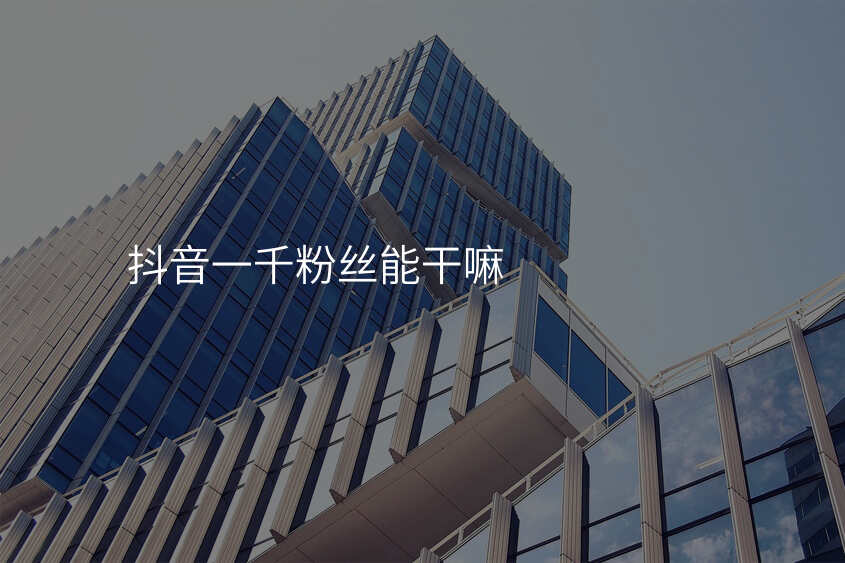 抖音一千粉丝能干嘛