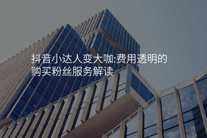抖音小达人变大咖:费用透明的购买粉丝服务解读