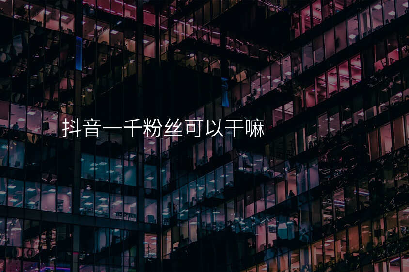 抖音一千粉丝可以干嘛