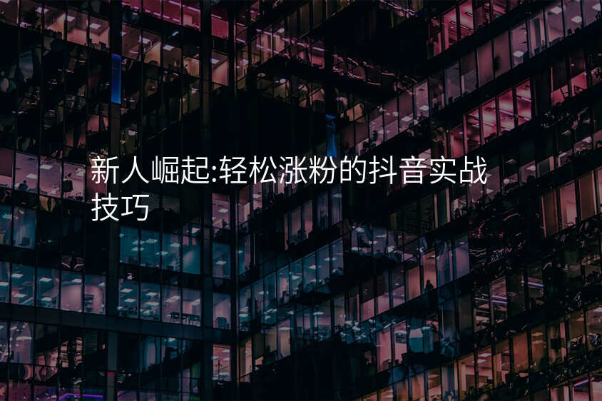 新人崛起:轻松涨粉的抖音实战技巧