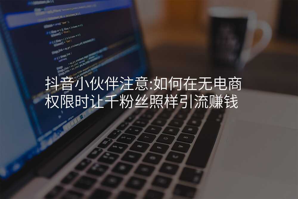 抖音小伙伴注意:如何在无电商权限时让千粉丝照样引流赚钱