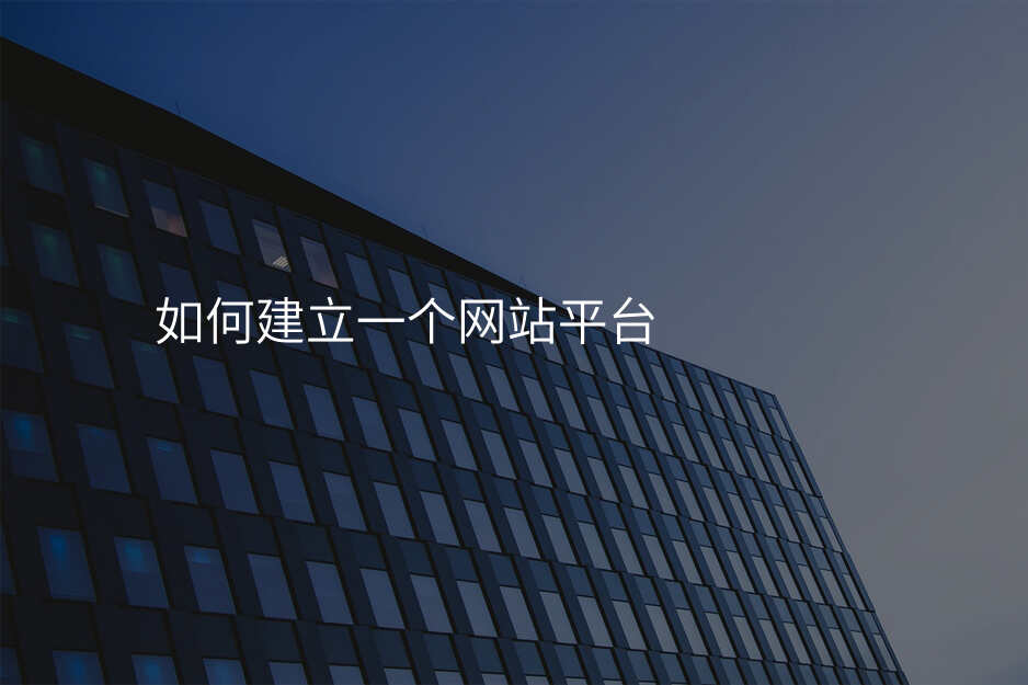 如何建立一个网站平台