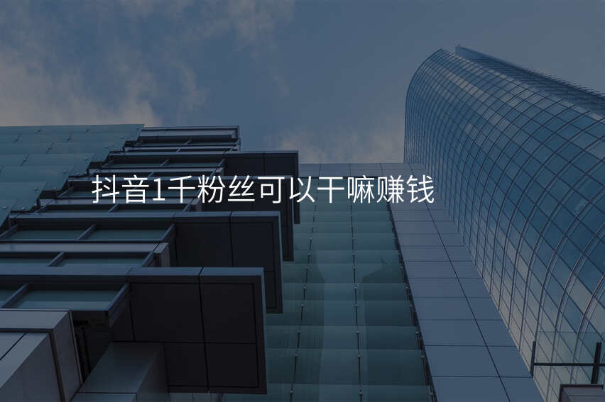 抖音1千粉丝可以干嘛赚钱