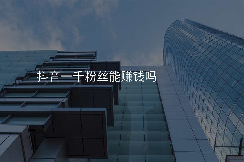 抖音一千粉丝能赚钱吗