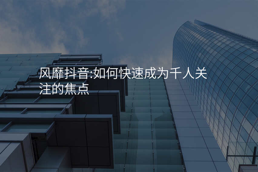 风靡抖音:如何快速成为千人关注的焦点