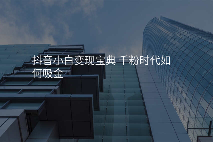抖音小白变现宝典 千粉时代如何吸金