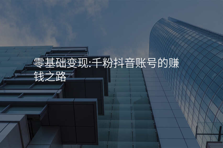 零基础变现:千粉抖音账号的赚钱之路