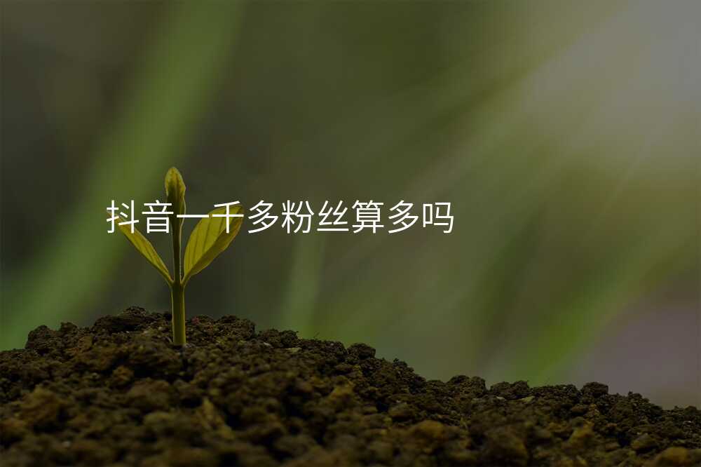 抖音一千多粉丝算多吗