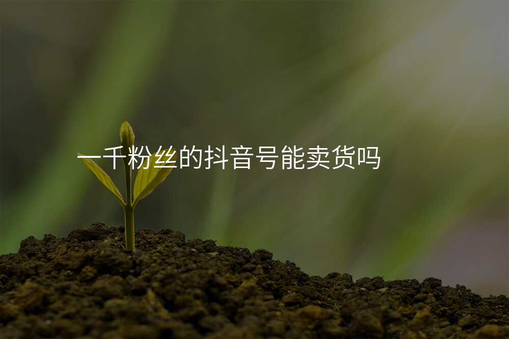 一千粉丝的抖音号能卖货吗