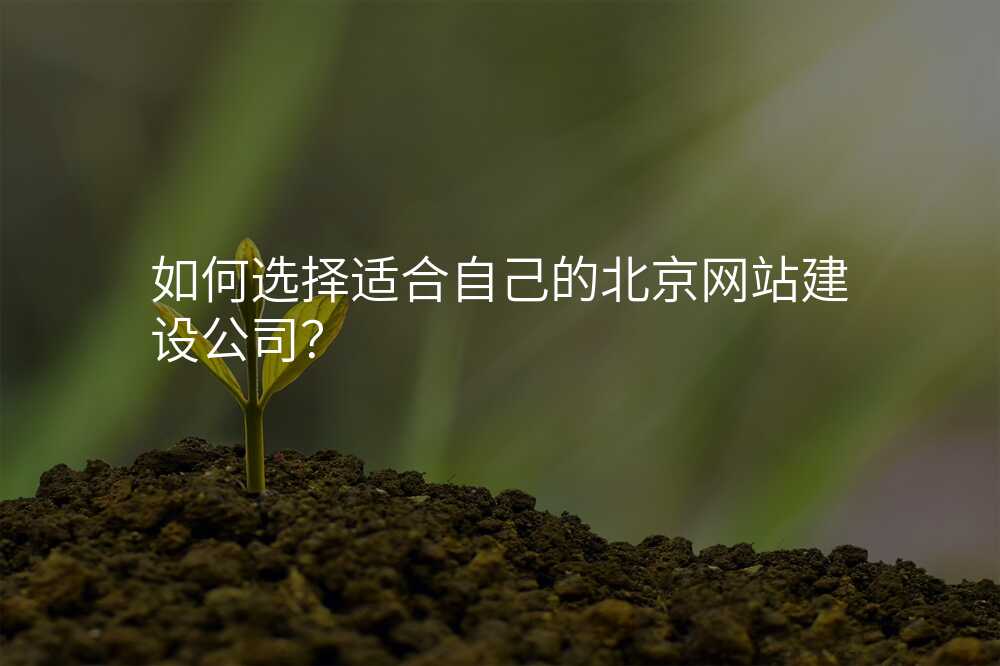 如何选择适合自己的北京网站建设公司?