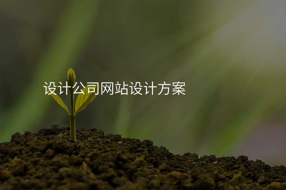 设计公司网站设计方案