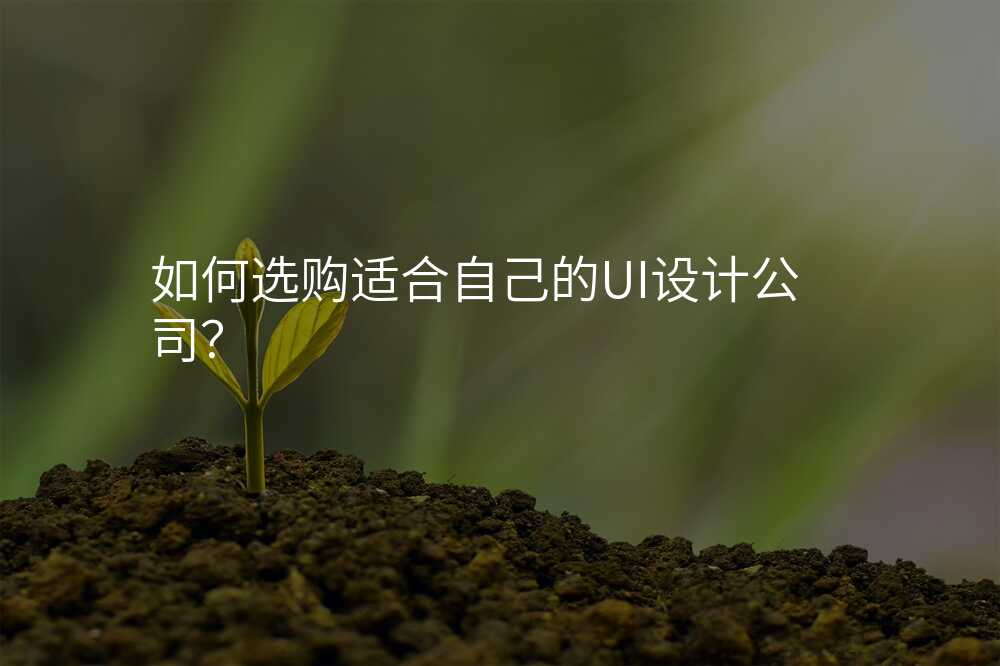 如何选购适合自己的UI设计公司?