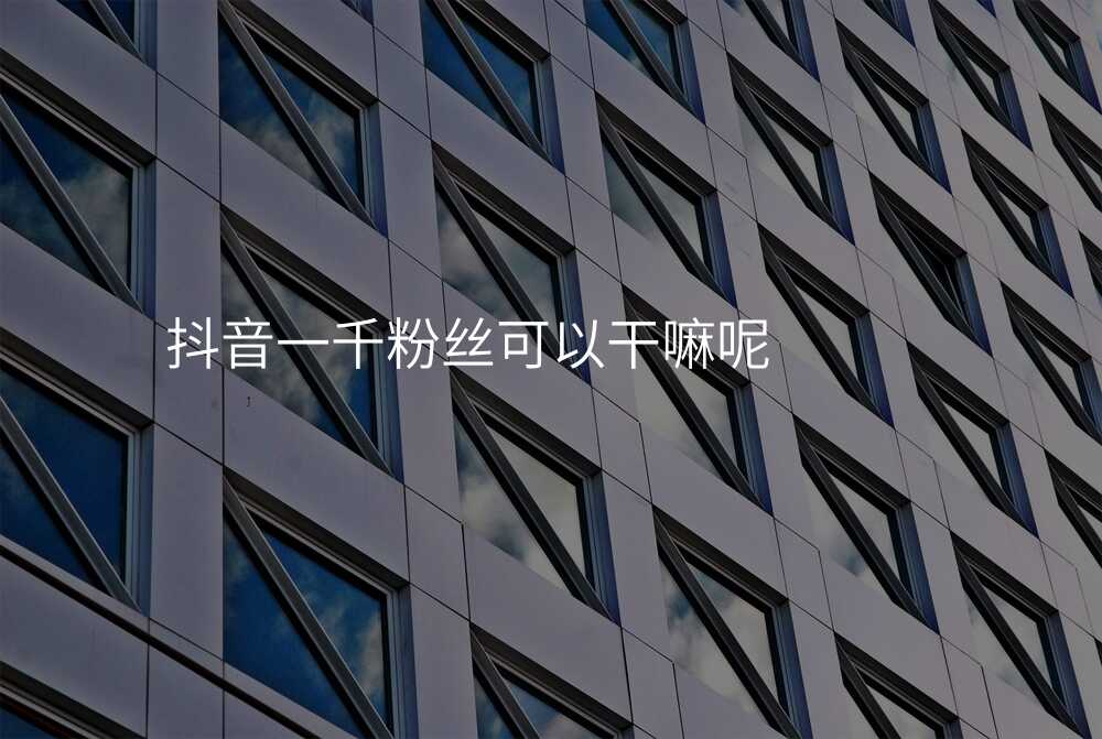 抖音一千粉丝可以干嘛呢