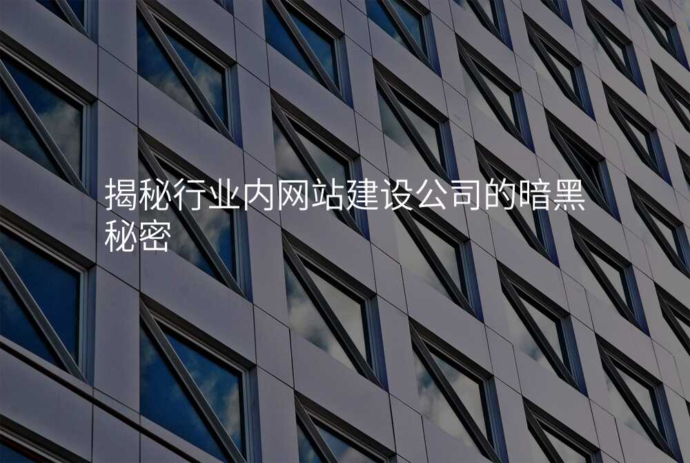 揭秘行业内网站建设公司的暗黑秘密