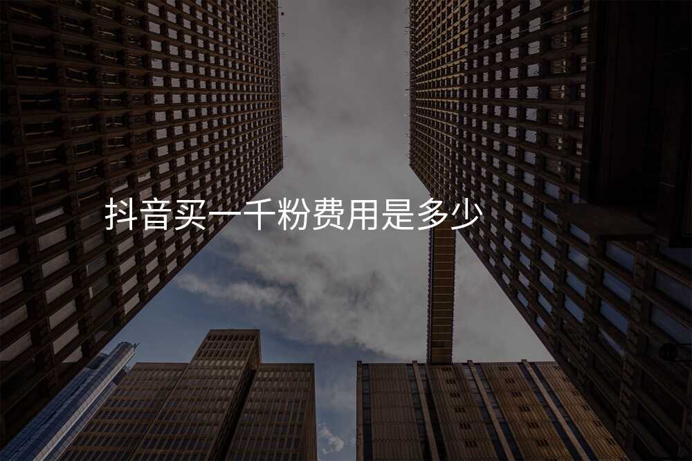 抖音买一千粉费用是多少
