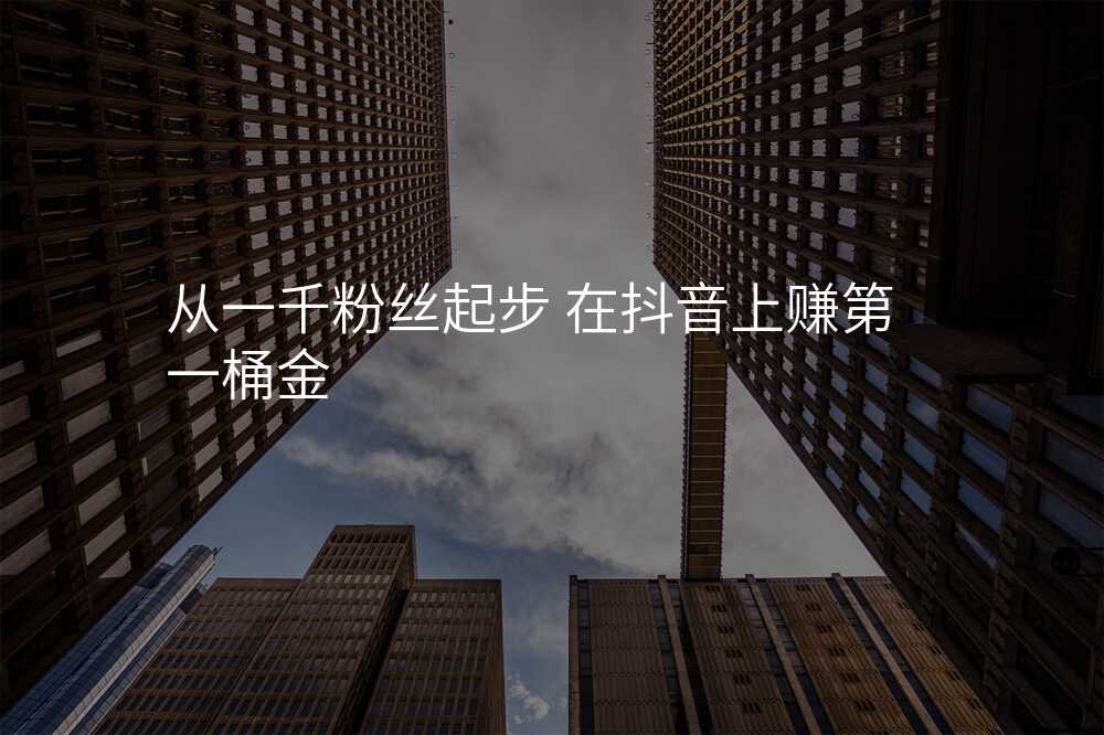 从一千粉丝起步 在抖音上赚第一桶金