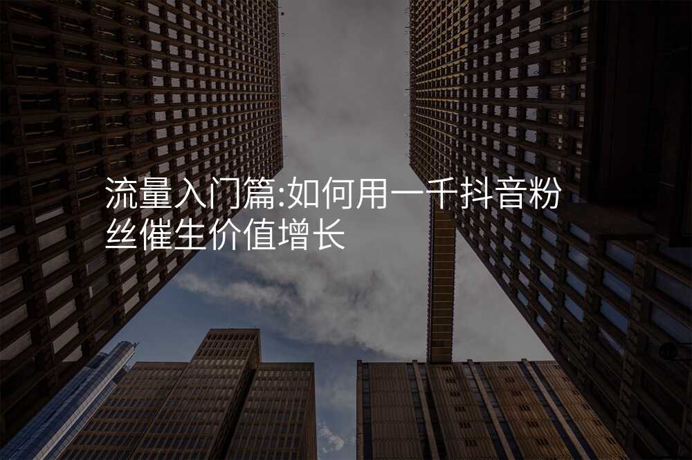 流量入门篇:如何用一千抖音粉丝催生价值增长
