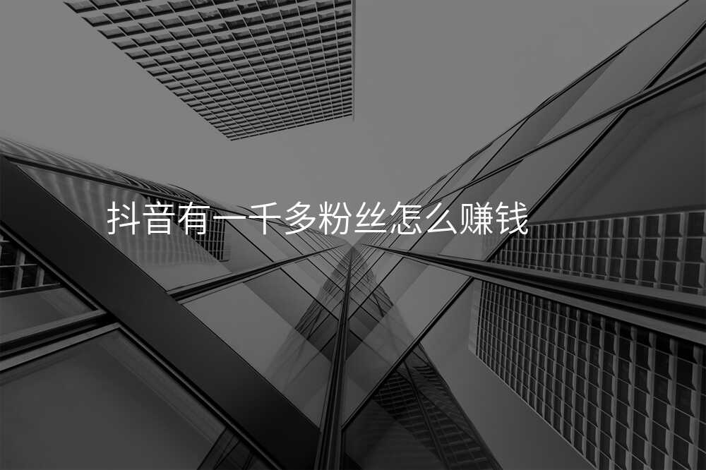 抖音有一千多粉丝怎么赚钱