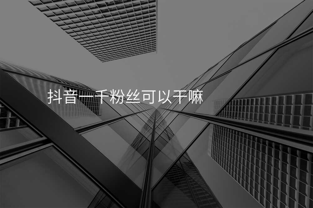 抖音一千粉丝可以干嘛