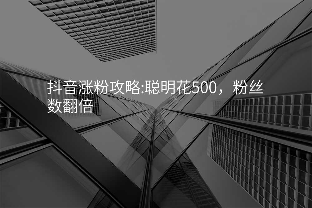 抖音涨粉攻略:聪明花500,粉丝数翻倍