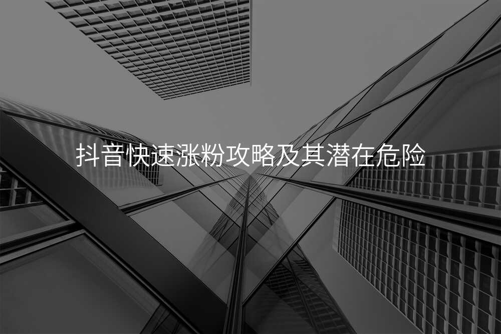 抖音快速涨粉攻略及其潜在危险