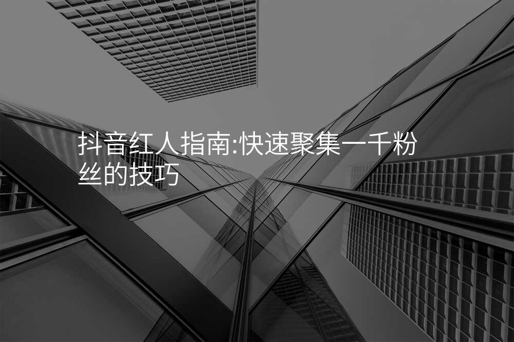 抖音红人指南:快速聚集一千粉丝的技巧