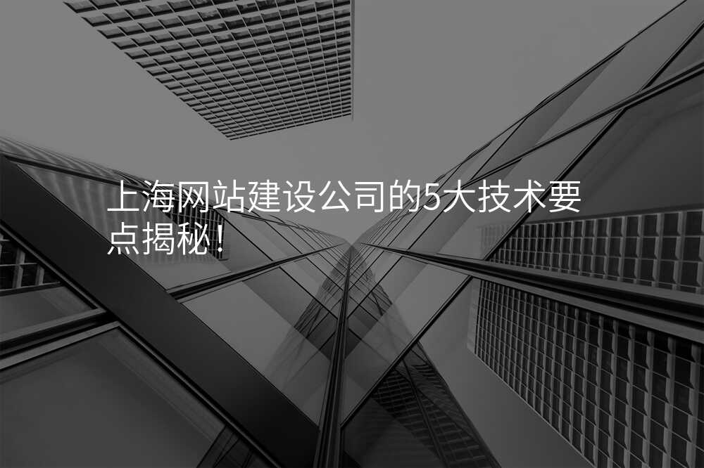 上海网站建设公司的5大技术要点揭秘!
