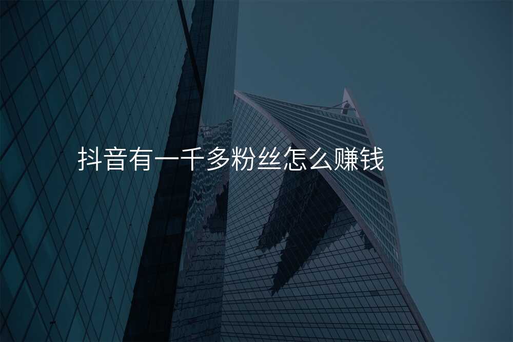 抖音有一千多粉丝怎么赚钱