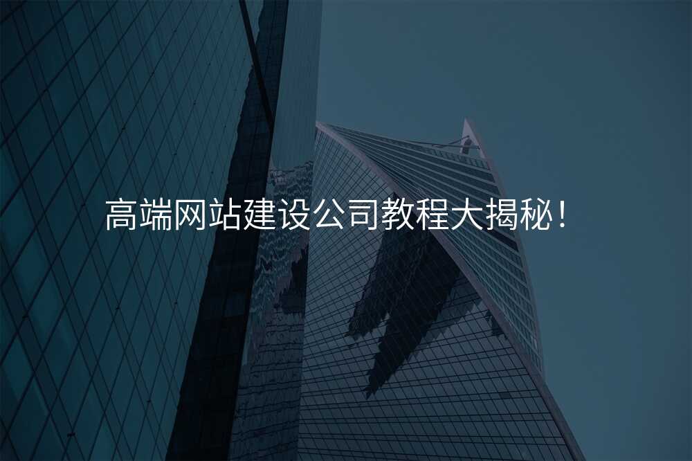 高端网站建设公司教程大揭秘!