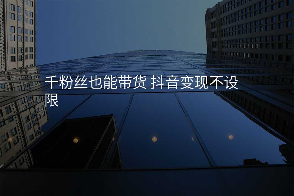 千粉丝也能带货 抖音变现不设限