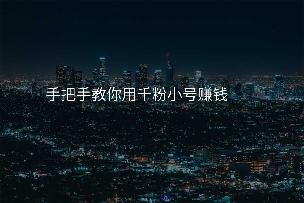 手把手教你用千粉小号赚钱
