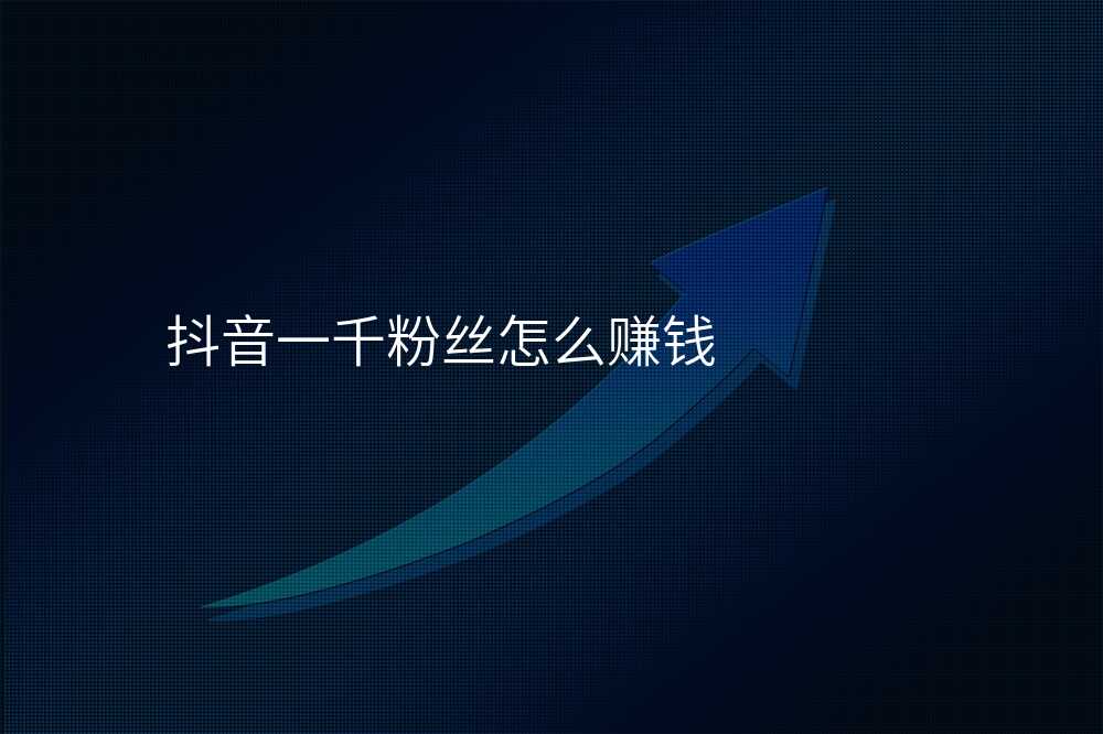 抖音一千粉丝怎么赚钱