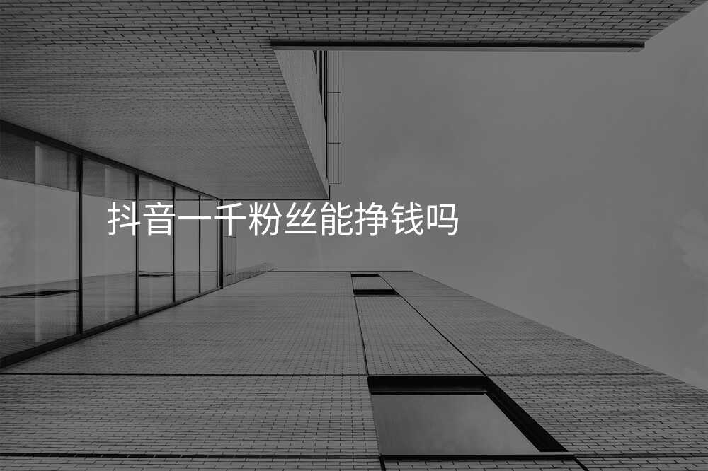 抖音一千粉丝能挣钱吗