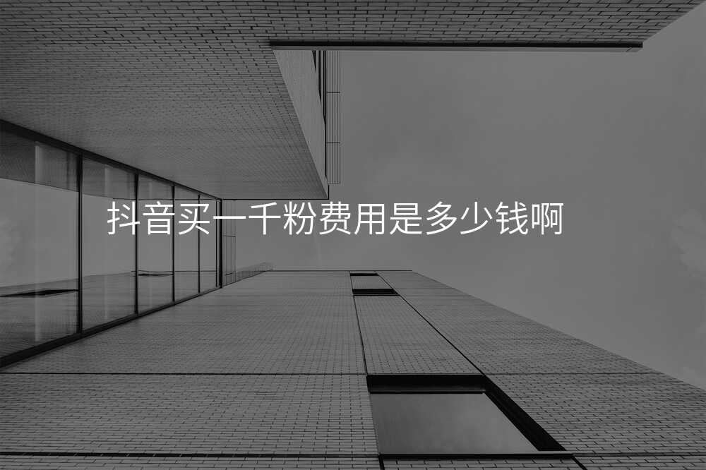 抖音买一千粉费用是多少钱啊