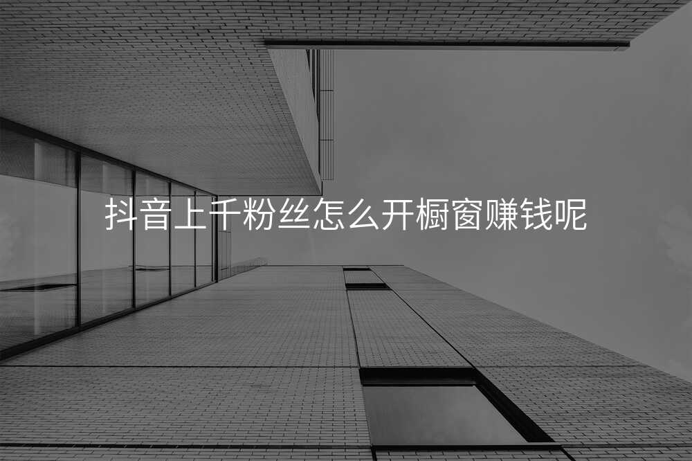 抖音上千粉丝怎么开橱窗赚钱呢