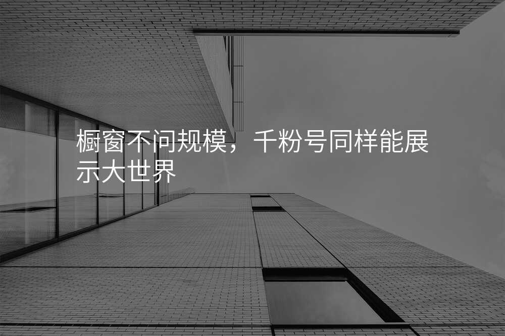 橱窗不问规模,千粉号同样能展示大世界