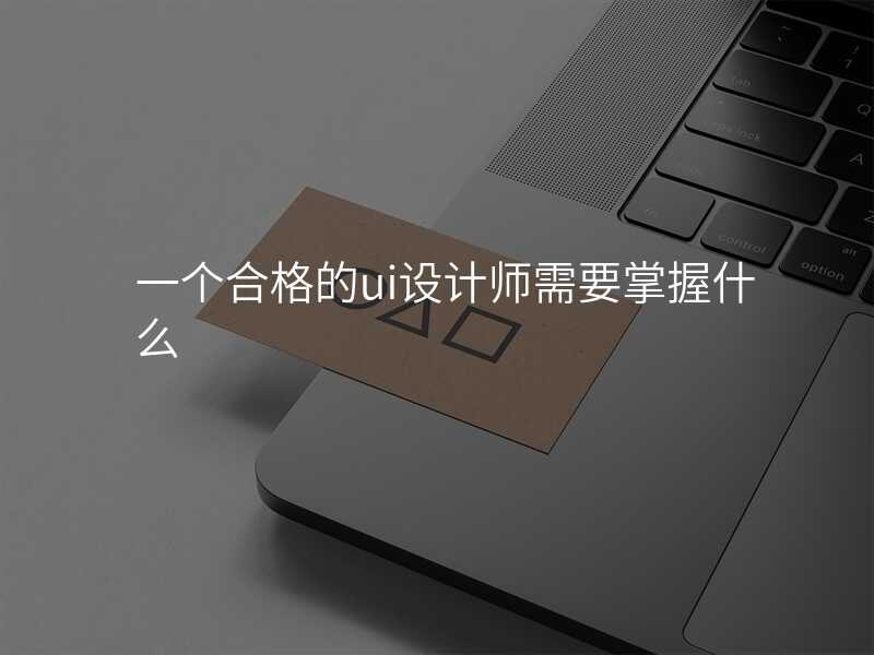 一个合格的ui设计师需要掌握什么
