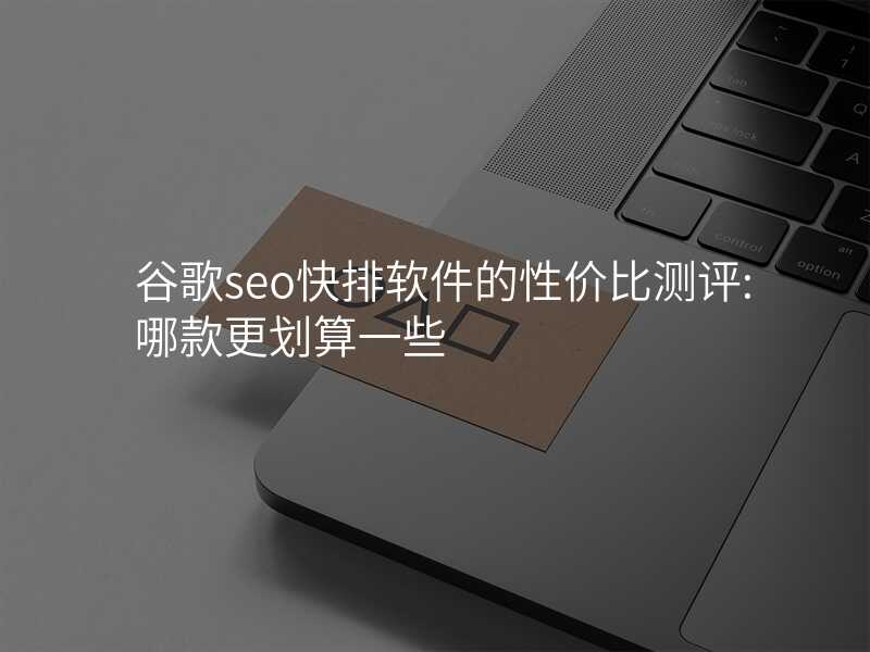 谷歌seo快排软件的性价比测评:哪款更划算一些