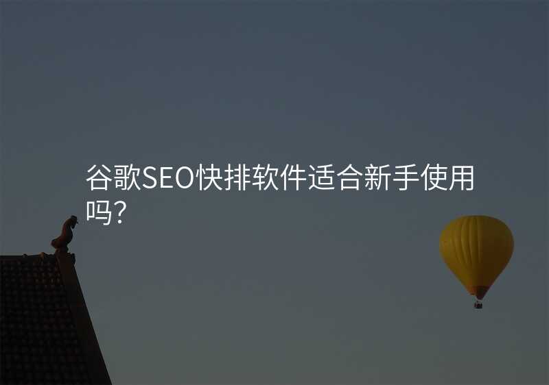 谷歌SEO快排软件适合新手使用吗?
