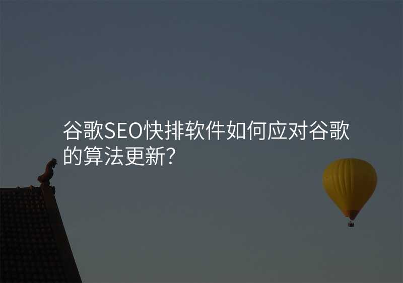 谷歌SEO快排软件如何应对谷歌的算法更新?