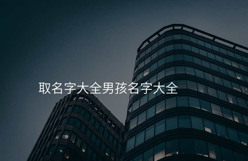 取名字大全男孩名字大全