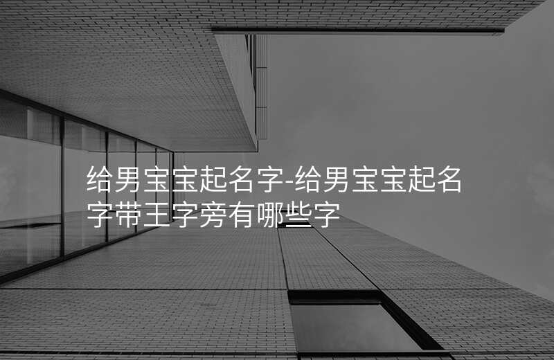 给男宝宝起名字-给男宝宝起名字带王字旁有哪些字