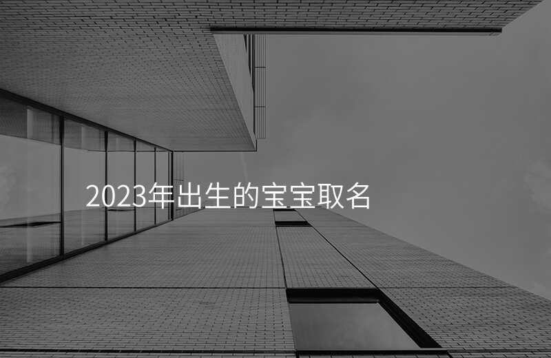 2023年出生的宝宝取名