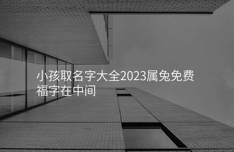 小孩取名字大全2023属兔免费福字在中间