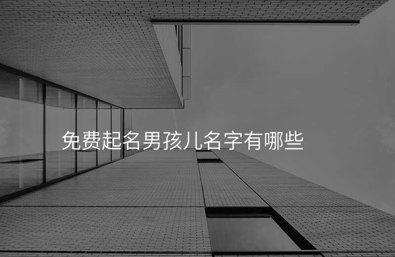 免费起名男孩儿名字有哪些