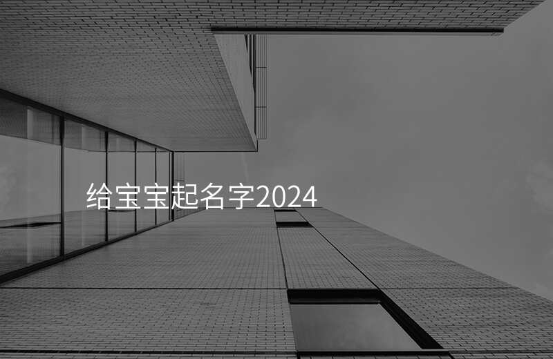 给宝宝起名字2024