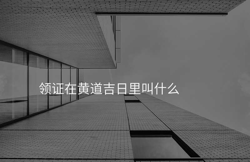 领证在黄道吉日里叫什么