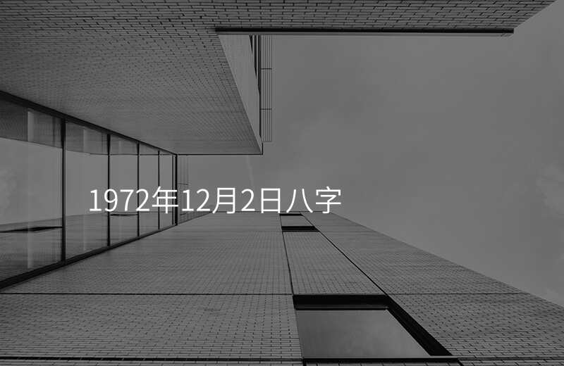 1972年12月2日八字