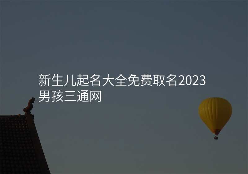 新生儿起名大全免费取名2023男孩三通网