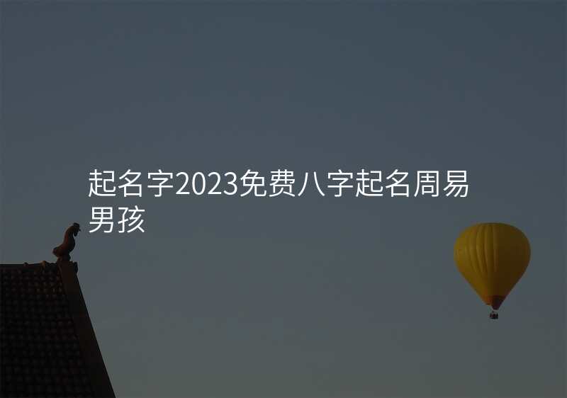 起名字2023免费八字起名周易男孩